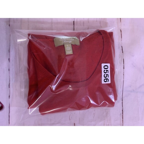 Merino Charter Club Luxury Macys Red Sweater Wool Large Medium M 8 10 Pullover - Picture 14 of 14